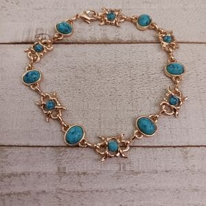 Goldtone & Turquoise Bracelet